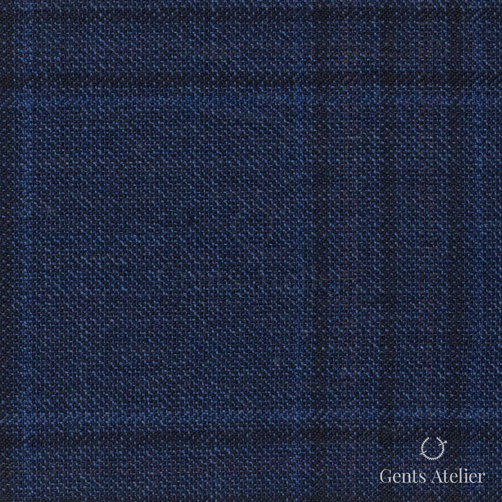 Костюмная ткань Marzoni 600 - 564 / 1000 — Синий / Тёмно-синий, оконная клетка, 100% шерсть