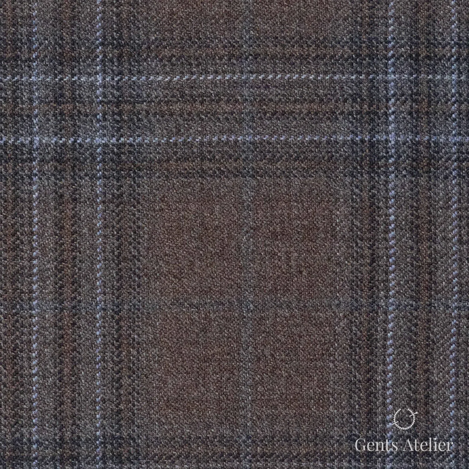 Костюмная ткань Marzoni 600 - 574 / 1000 — Коричневый / Dark Brown, оконная клетка, 100% шерсть