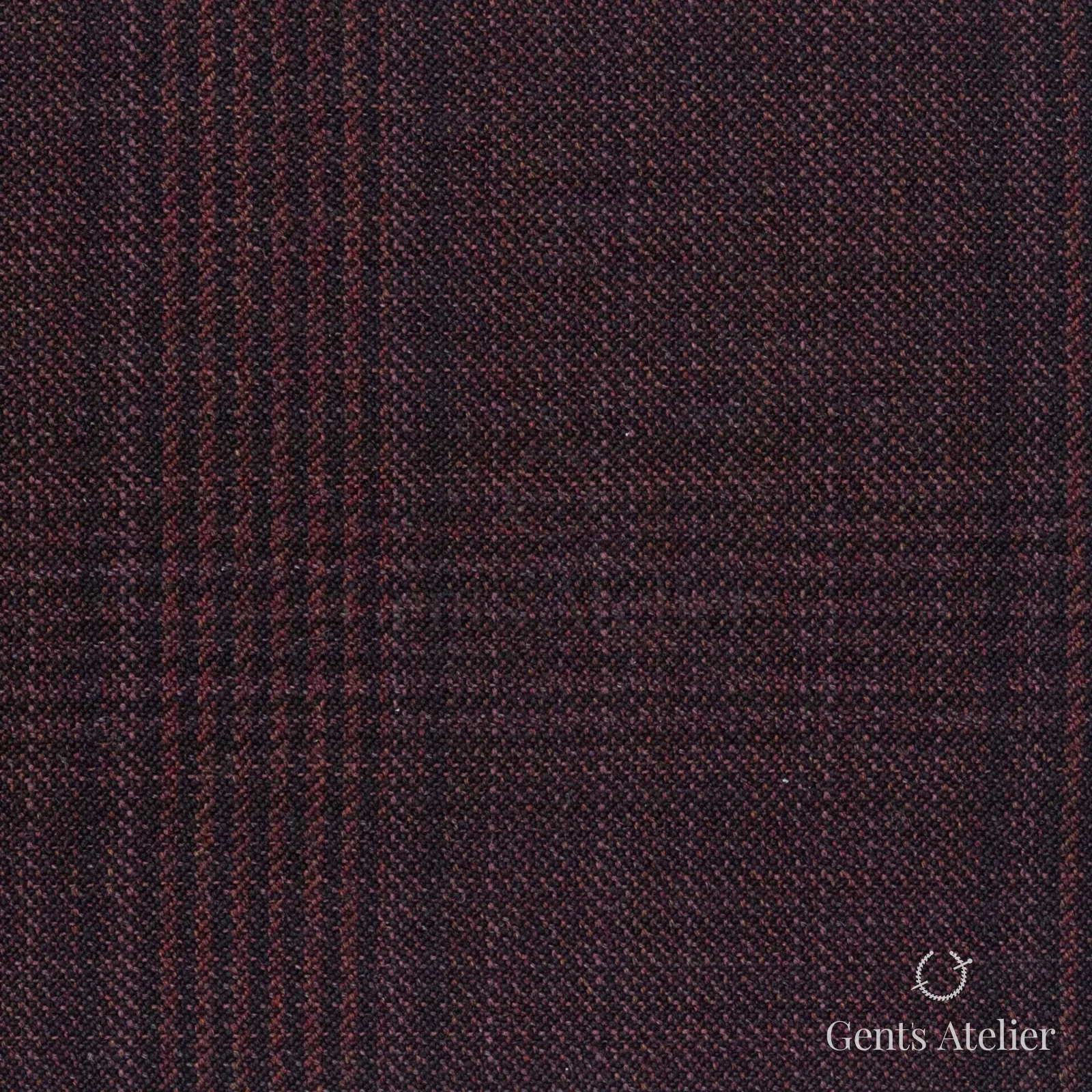Костюмная ткань Marzoni 600 - 692 / 1000 — Burgandy / Чёрный, оконная клетка, 100% шерсть
