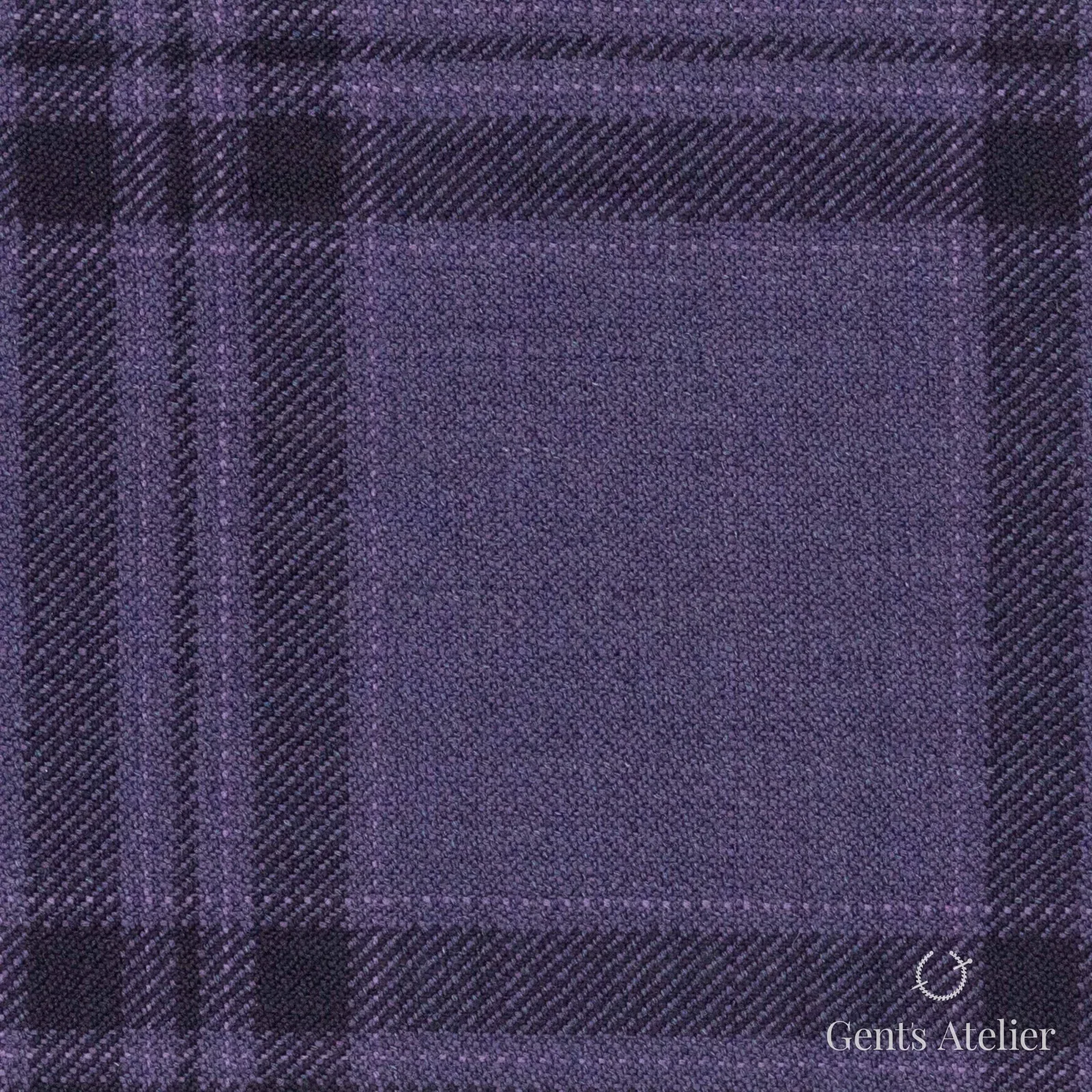 Костюмная ткань Marzoni 600 - 696 / 1000 — Фиолетовый / Чёрный, клетка, 100% шерсть