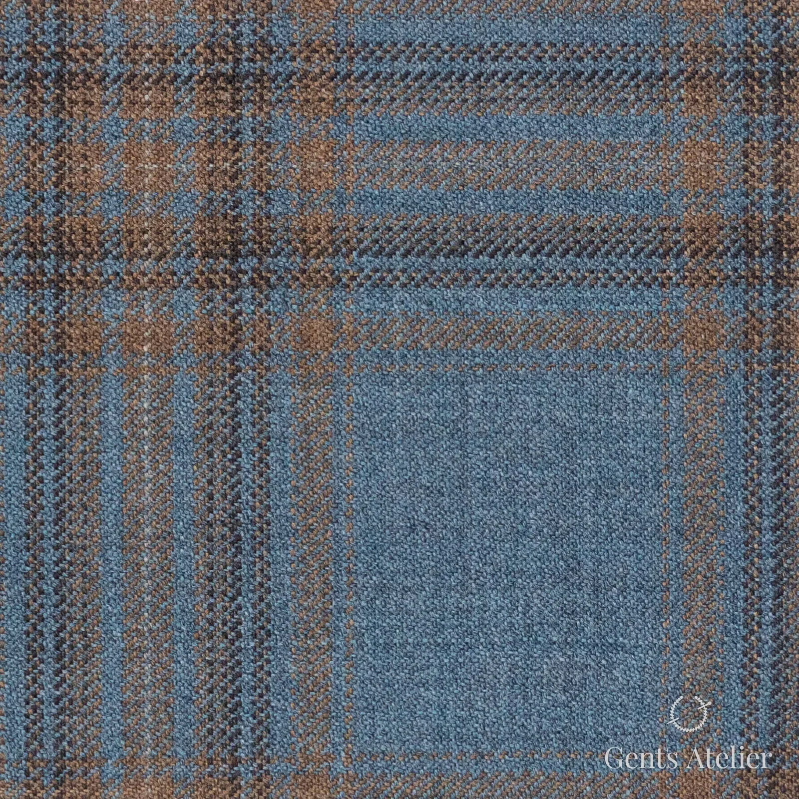 Костюмная ткань Marzoni 600 - 705 / 1000 — Зелёный / Tan, оконная клетка, 100% шерсть