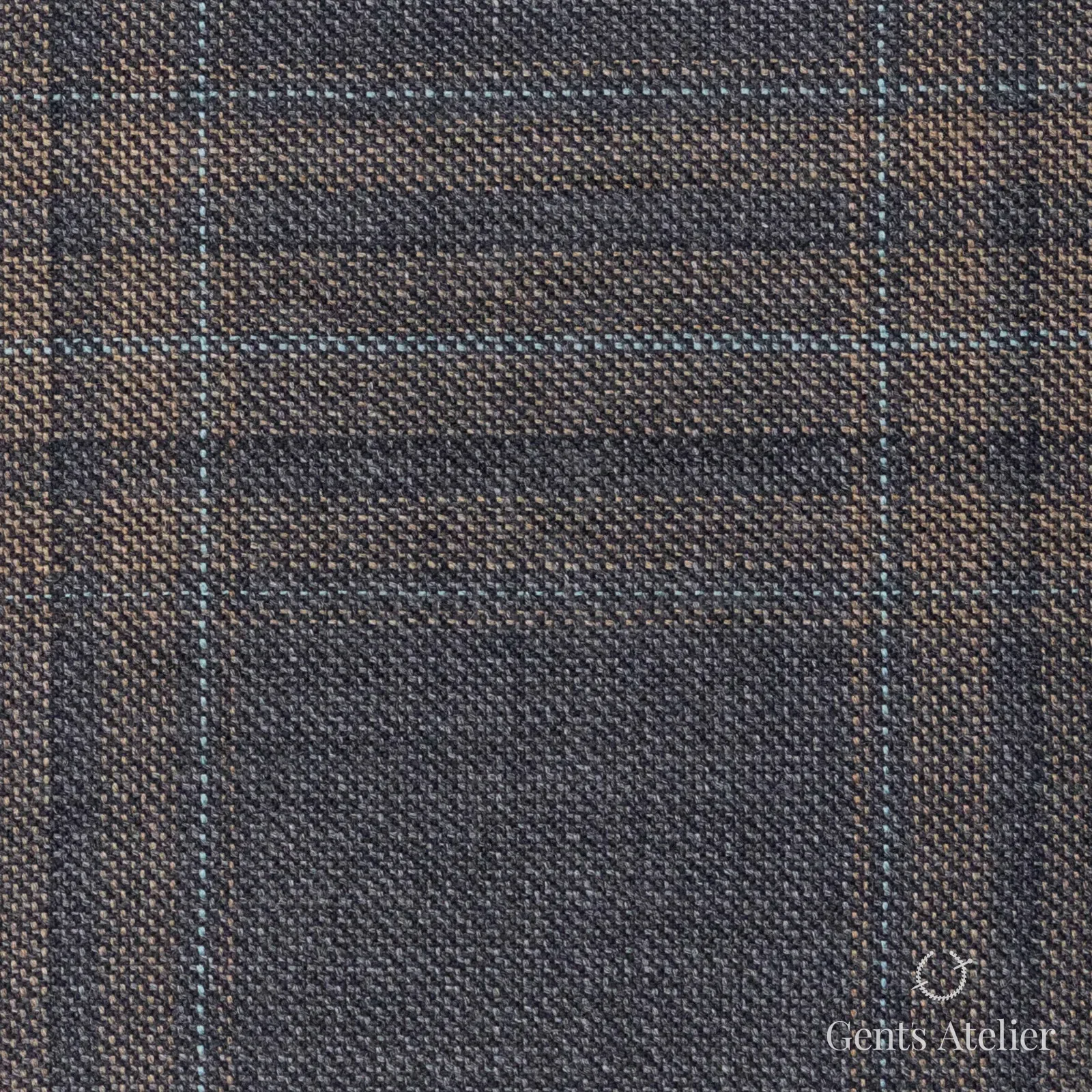 Костюмная ткань Marzoni 600 - 711 / 1000 — Серый / Tan, оконная клетка, 100% шерсть