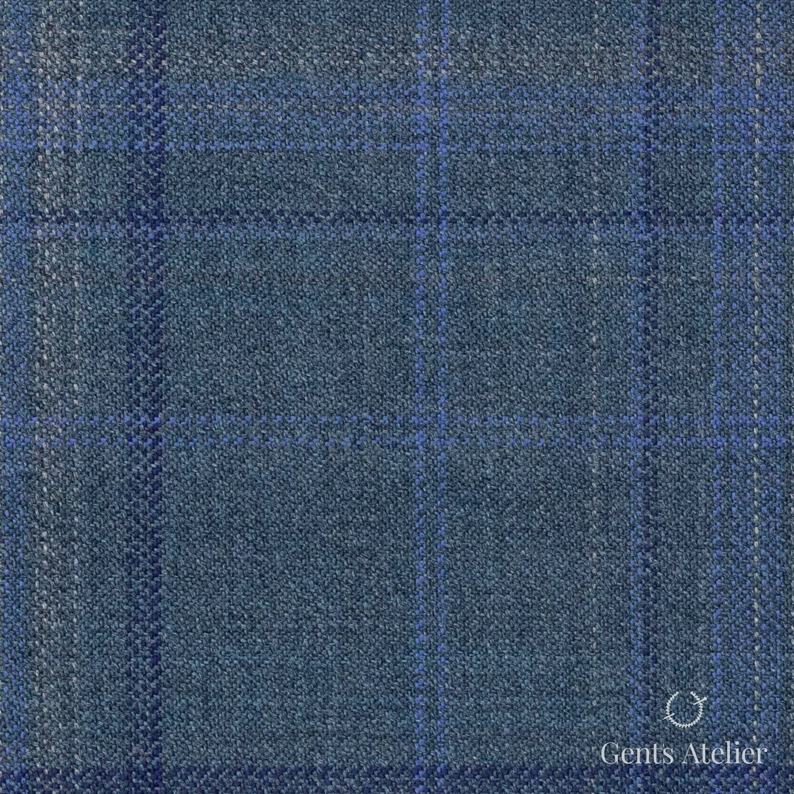 Костюмная ткань Marzoni 600 - 716 / 1000 — Зелёный / Тёмно-синий, оконная клетка, 100% шерсть