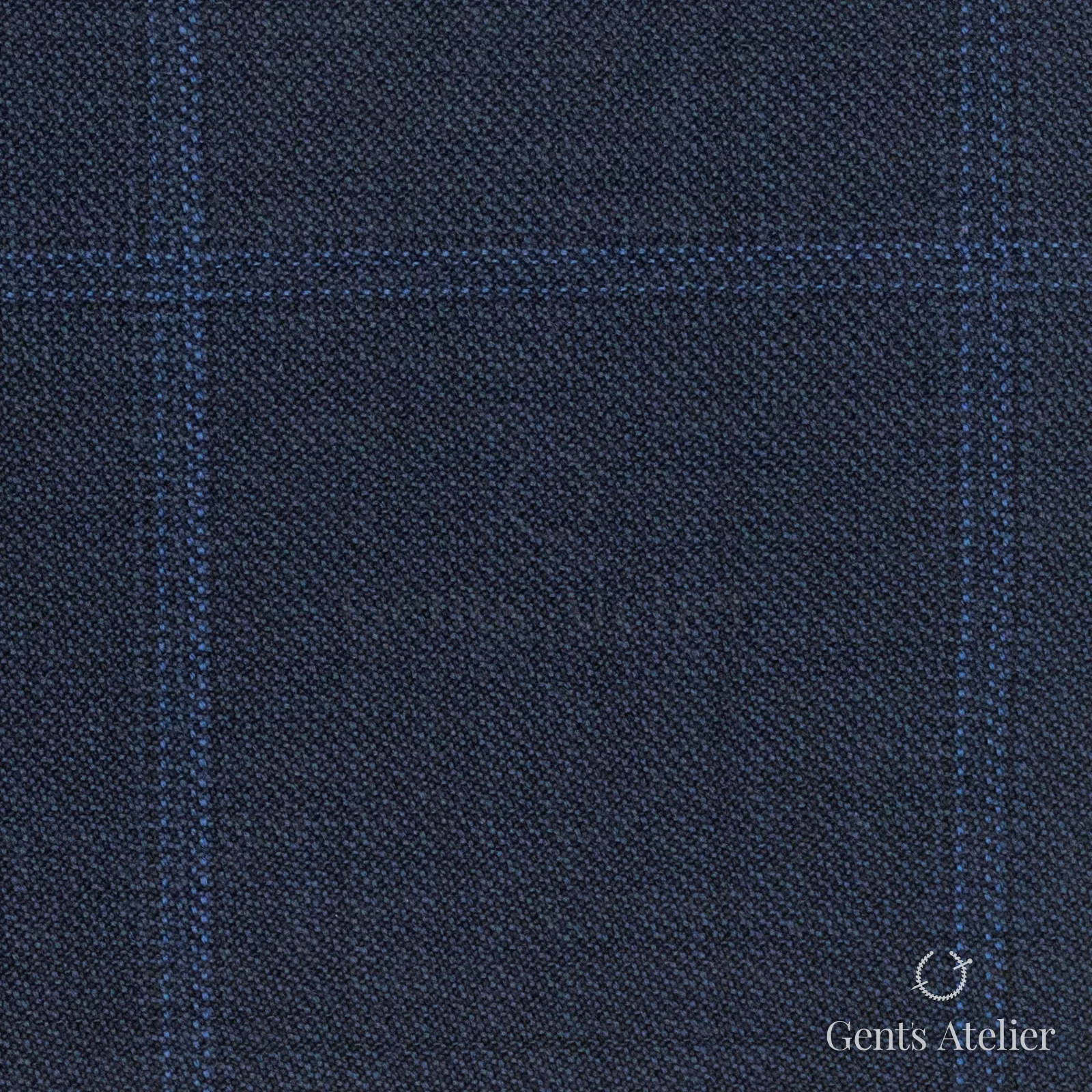 Костюмная ткань Marzoni 609 - 848 / 1000 — Тёмно-синий, оконная клетка, 100% шерсть