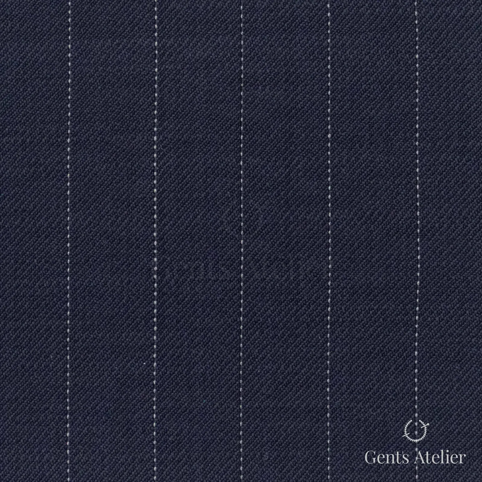 Костюмная ткань Marzoni 609 - 853 / 1000 — Тёмно-синий / Белый, полоса, 100% шерсть