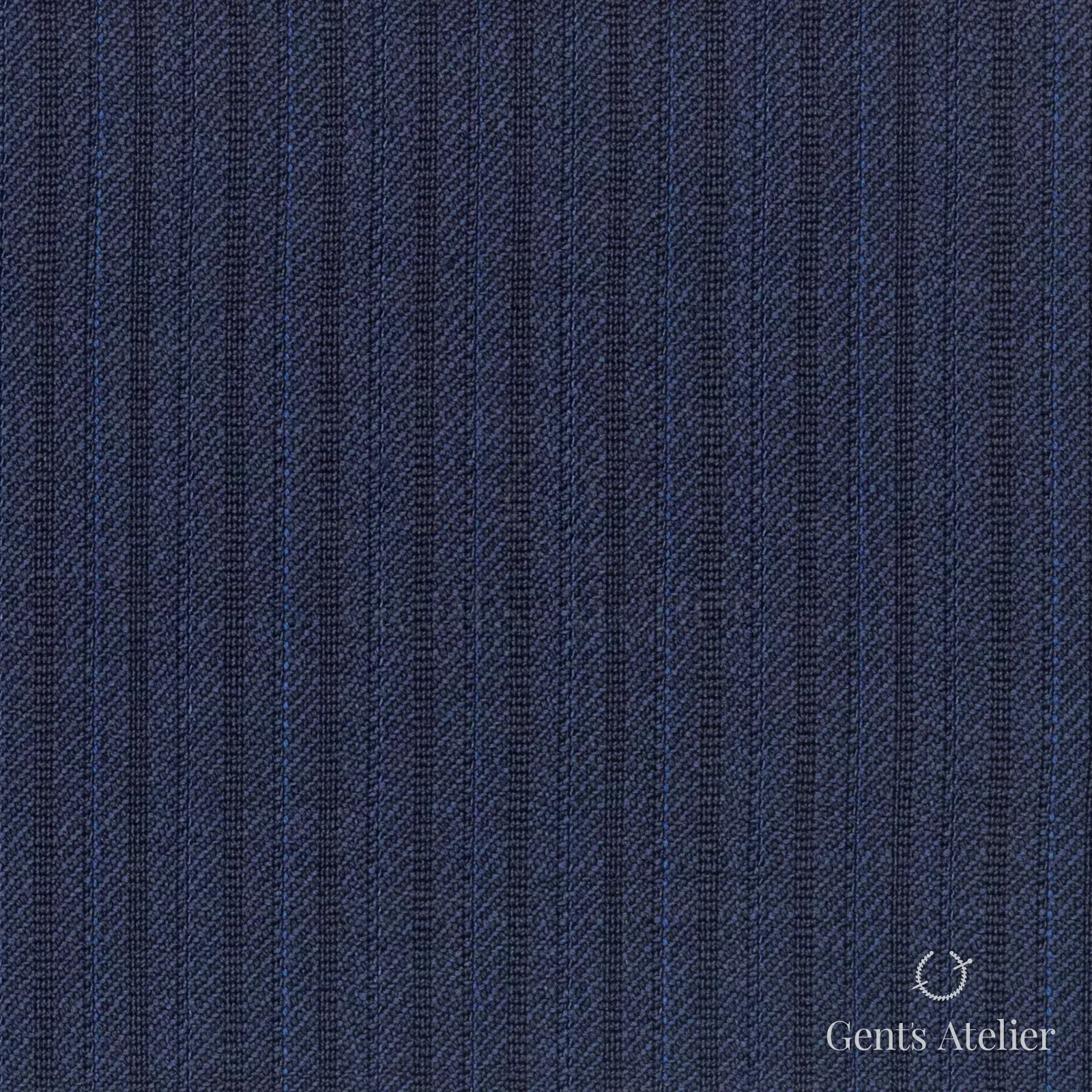 Костюмная ткань Marzoni 609 - 872 / 1000 — Тёмно-синий / Синий, полоса, 100% шерсть