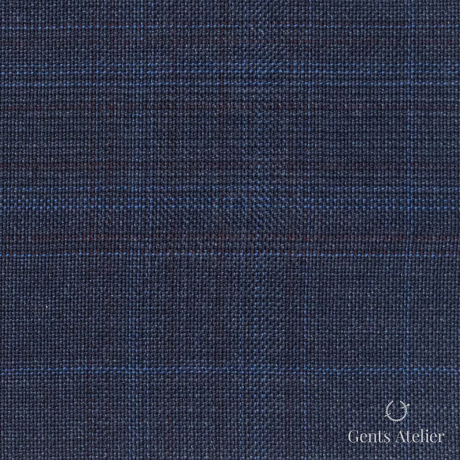 Костюмная ткань Marzoni 609 - 877 / 1000 — Тёмно-синий / Синий, оконная клетка, 100% шерсть