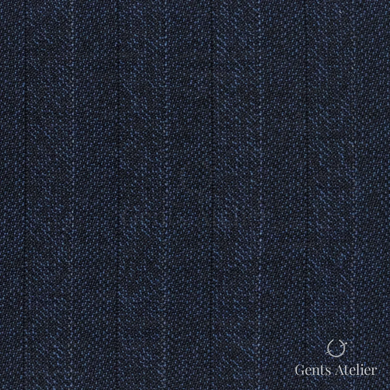 Костюмная ткань Marzoni 621 - 110 / 900 — Синий, ёлочка, 100% шерсть