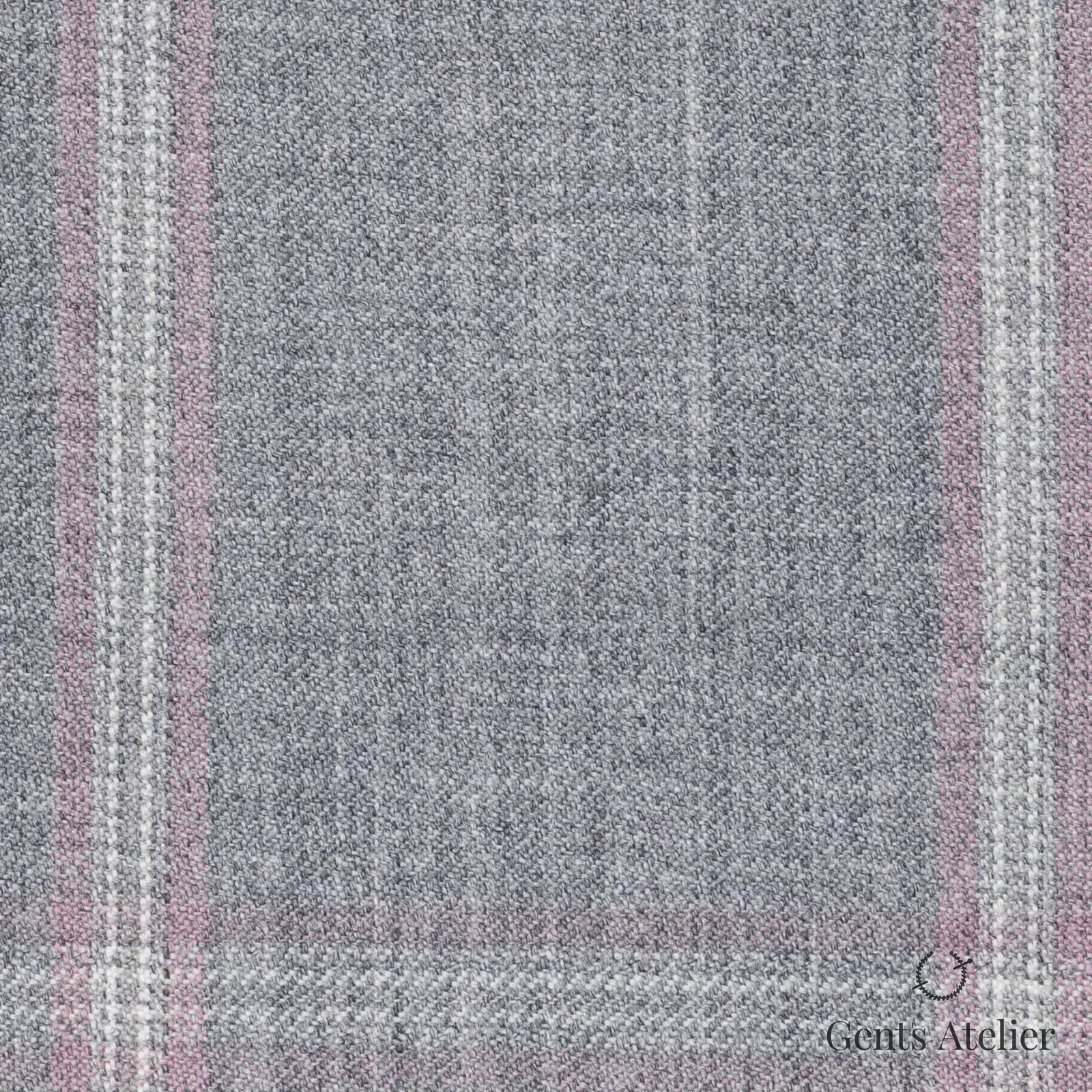 Костюмная ткань Marzoni 621 - 128 / 900 — Серый / Pink, клетка, 100% шерсть