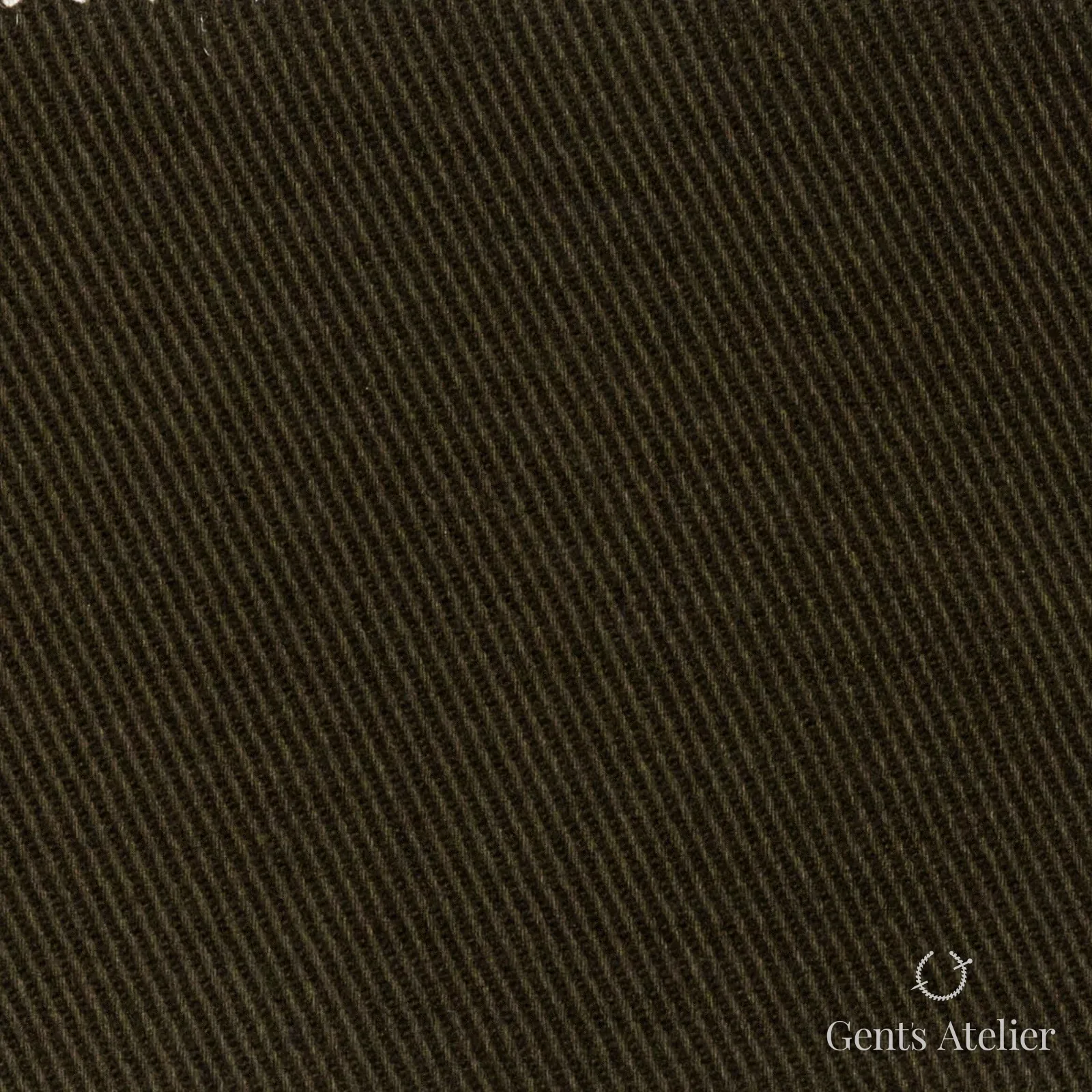 Костюмная ткань Marzoni 611 - 345 / 600 — Оливковый, однотонная, 100% хлопок