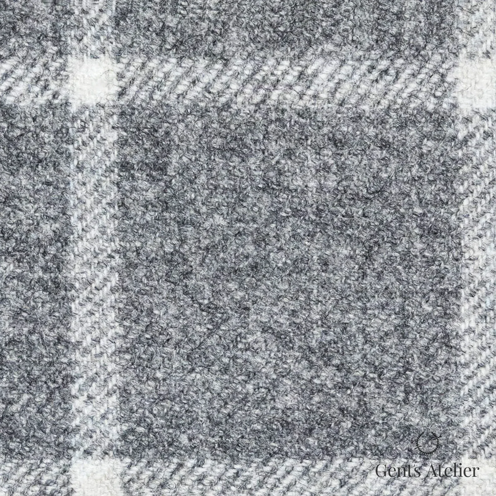 Костюмная ткань Marzoni 641 - 147 / 900 — Серый / Белый, клетка, 100% шерсть