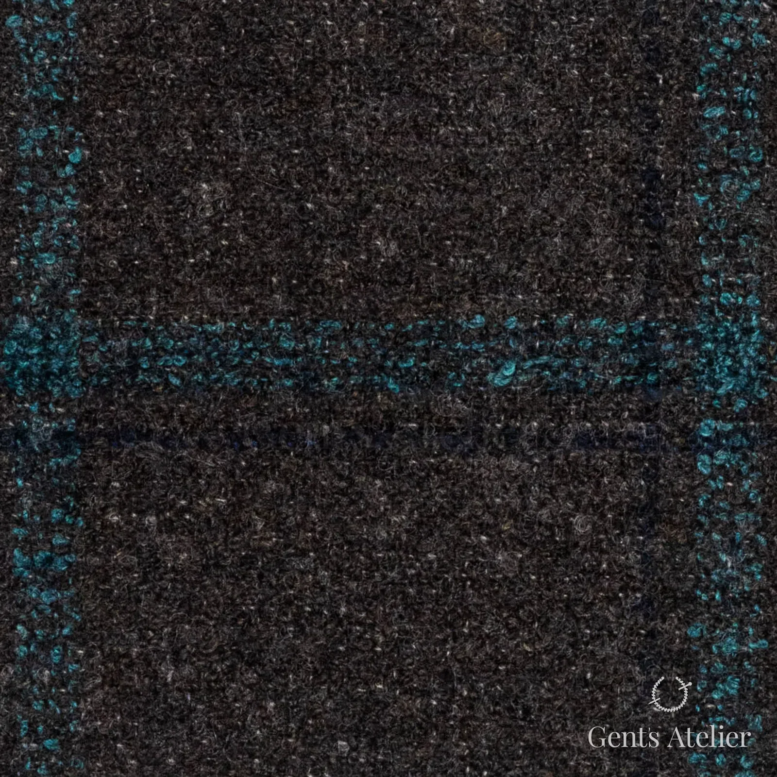 Костюмная ткань Marzoni 641 - 149 / 1000 — Коричневый / Teal / Тёмно-синий, оконная клетка, 45% шерсть, 41% хлопок, 14% полиамид