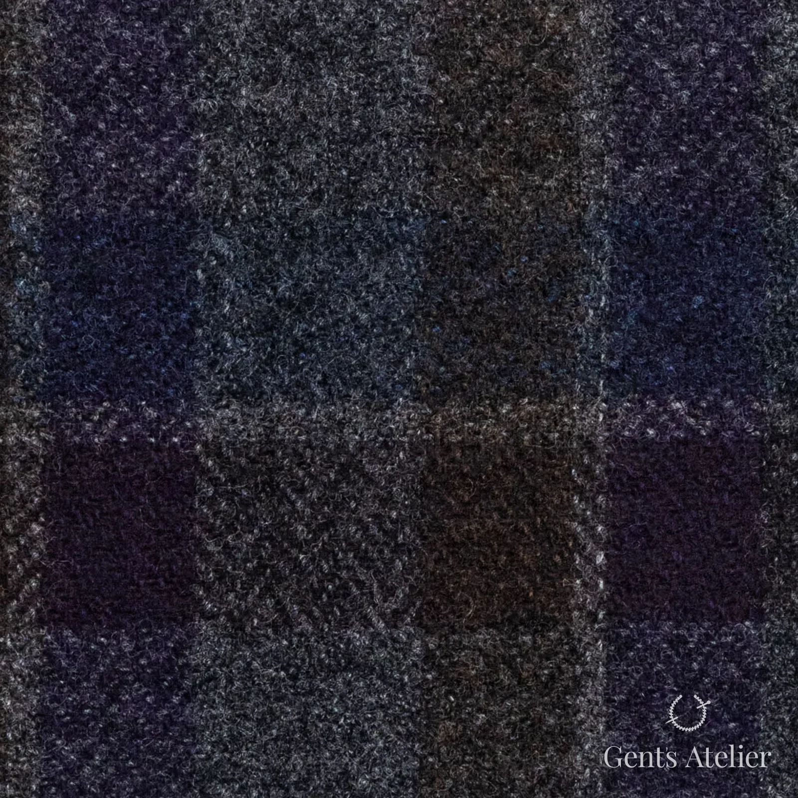 Костюмная ткань Marzoni 651 - 021 / 1200 — Коричневый / Фиолетовый, клетка, 90% шерсть, 10% кашемир