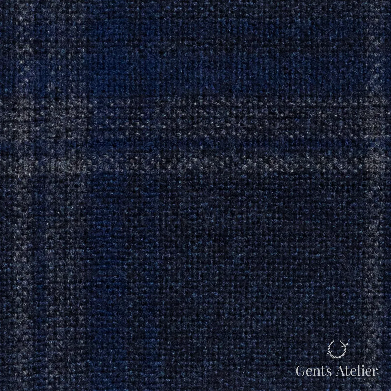 Костюмная ткань Marzoni 651 - 029 / 1200 — Синий / Серый, оконная клетка, 90% шерсть, 10% кашемир