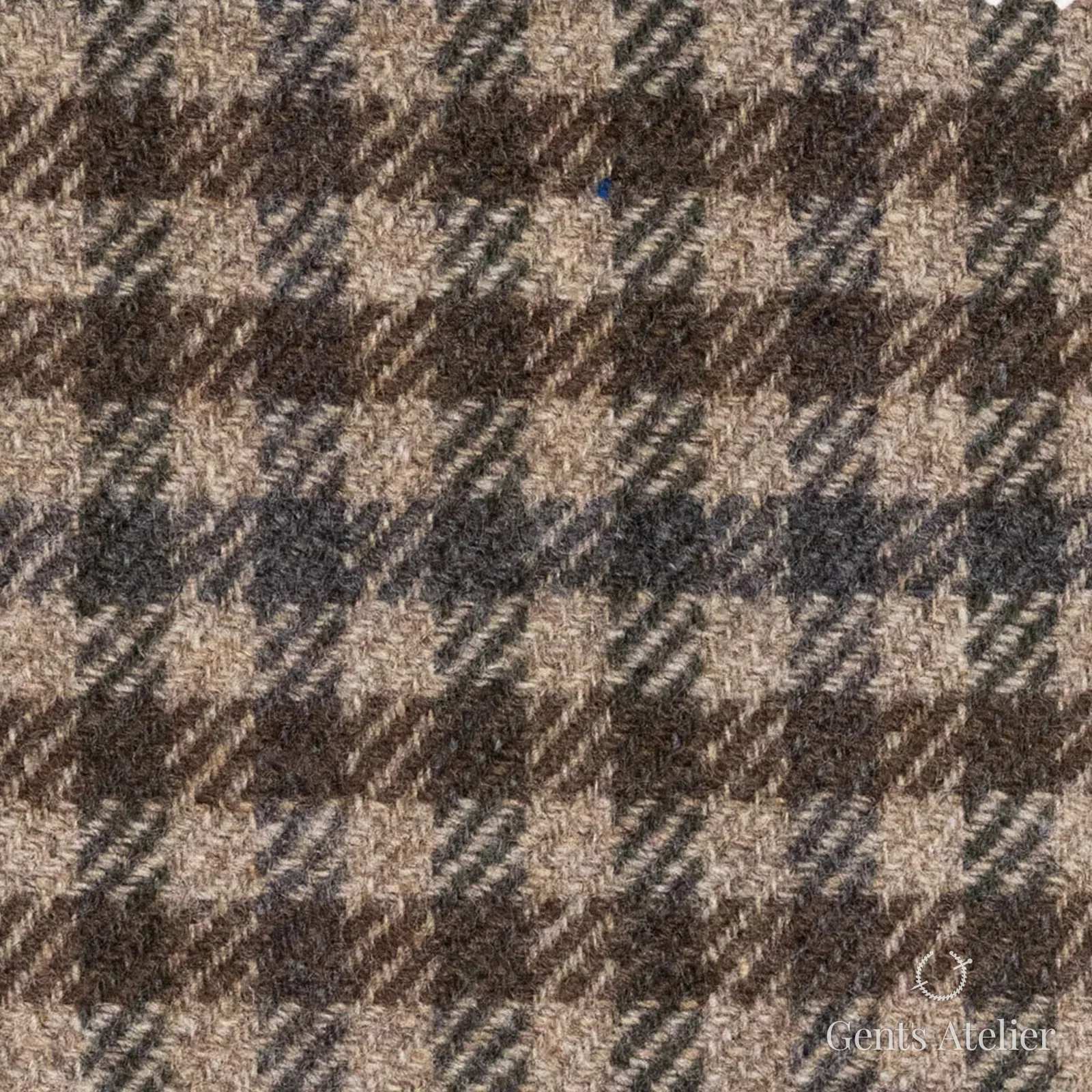 Костюмная ткань Marzoni 651 - 611 / 1200 — Бежевый / Коричневый, клетка, 90% шерсть, 10% кашемир