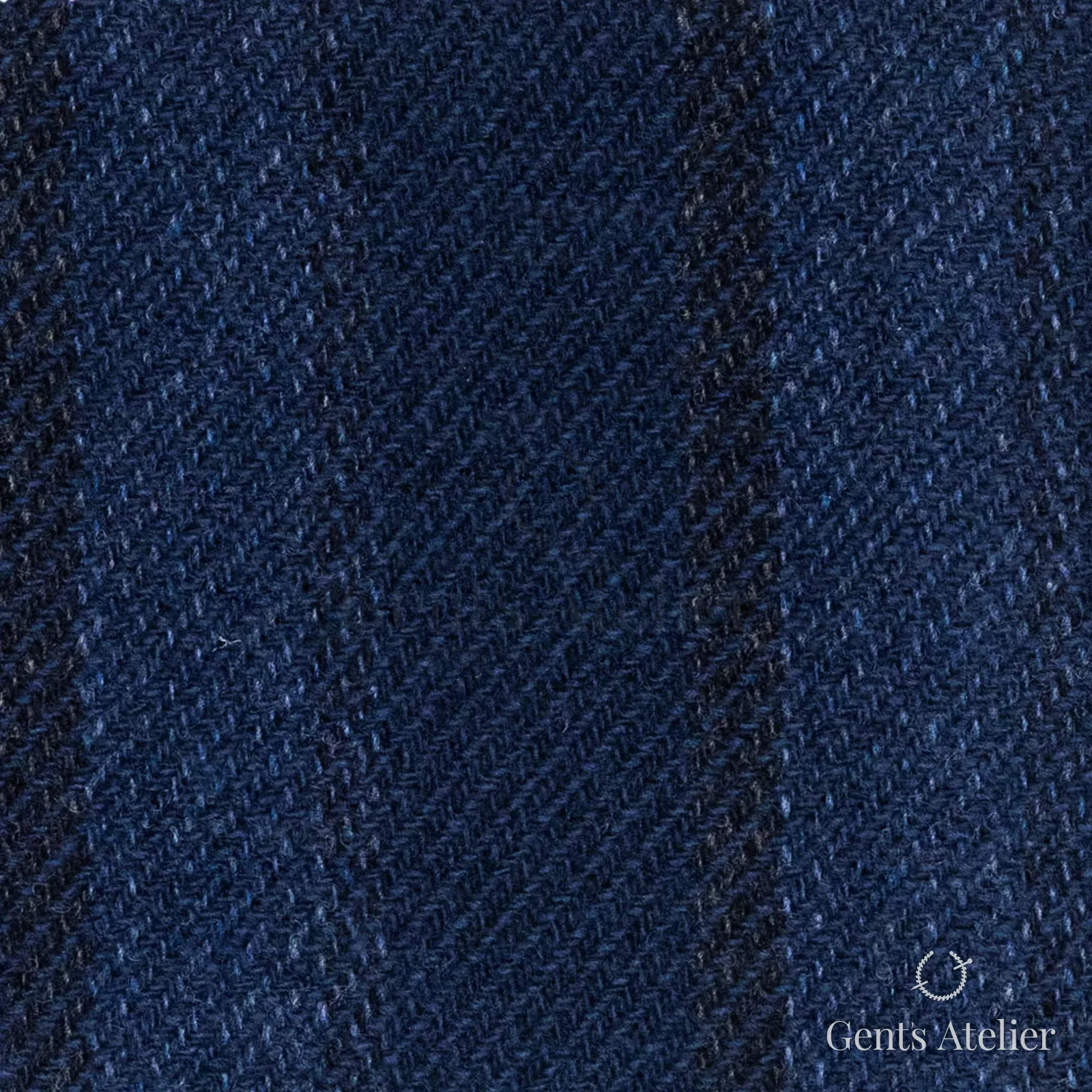 Костюмная ткань Marzoni 651 - 622 / 1500 — Тёмно-синий / Чёрный, ёлочка, 90% шерсть, 10% кашемир