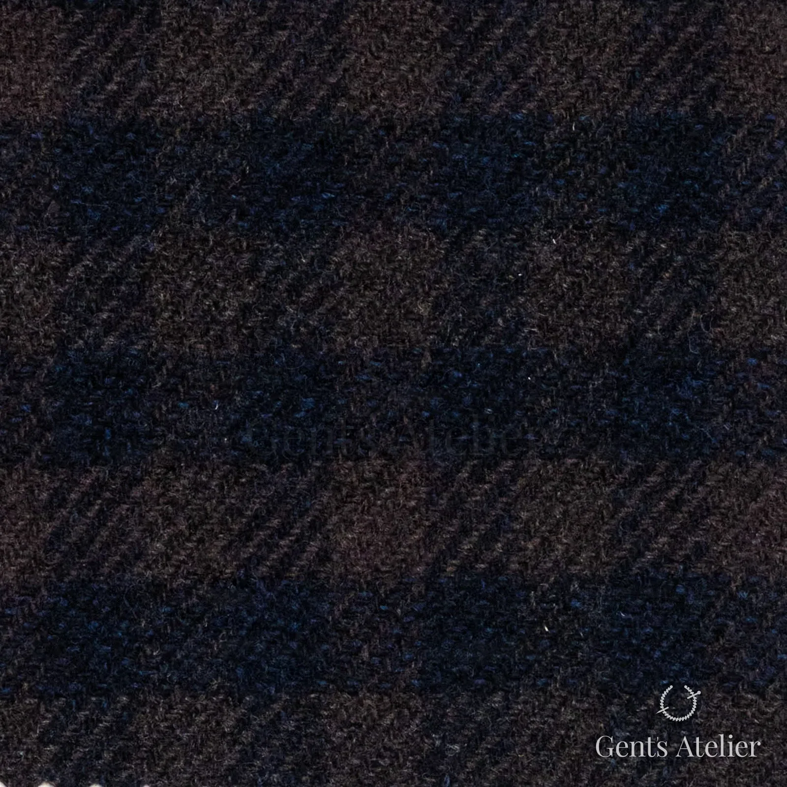 Костюмная ткань Marzoni 651 - 681 / 1200 — Коричневый / Тёмно-синий, ёлочка, 90% шерсть, 10% кашемир