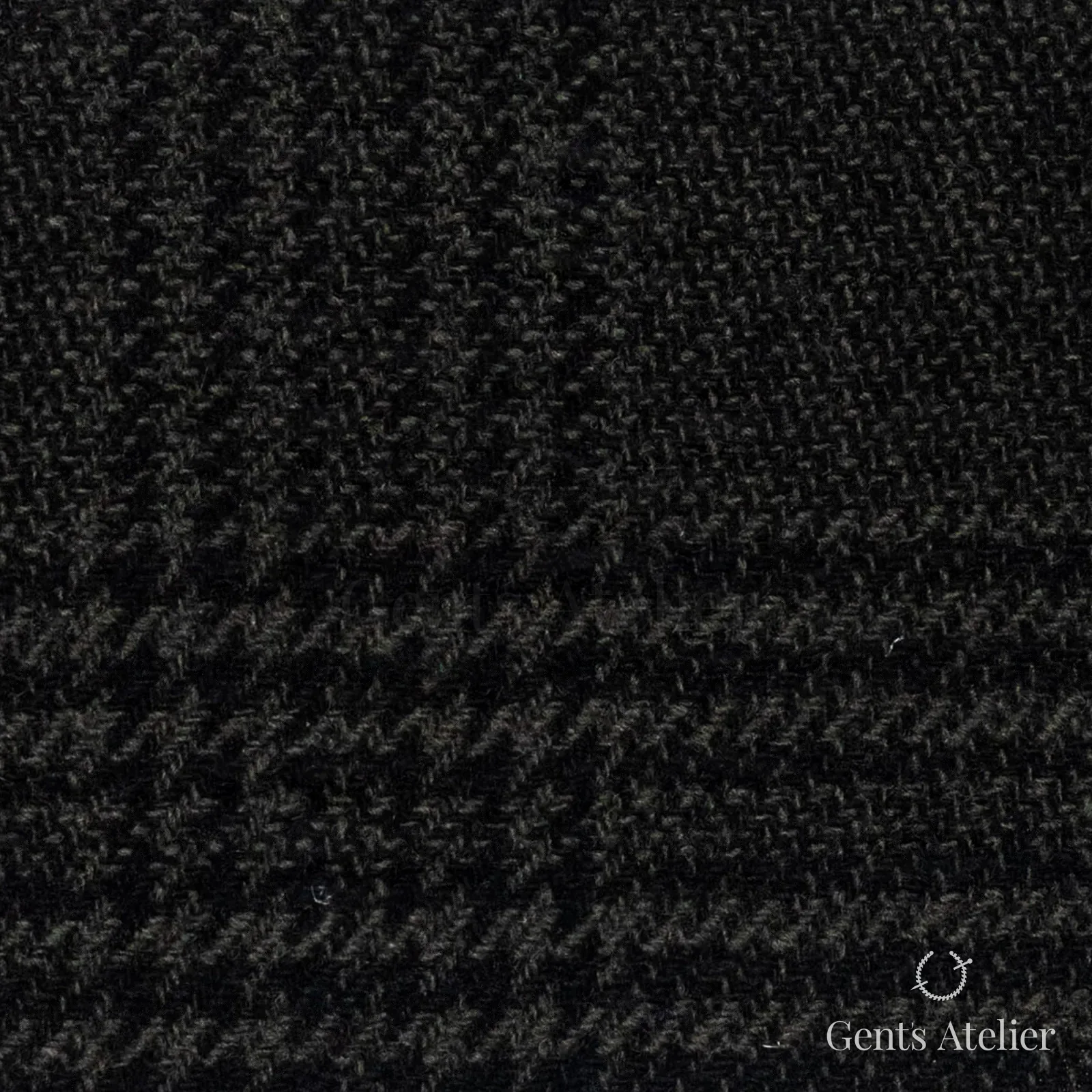 Костюмная ткань Marzoni 651 - 683 / 1500 — Оливковый / Чёрный, клетка, 90% шерсть, 10% кашемир