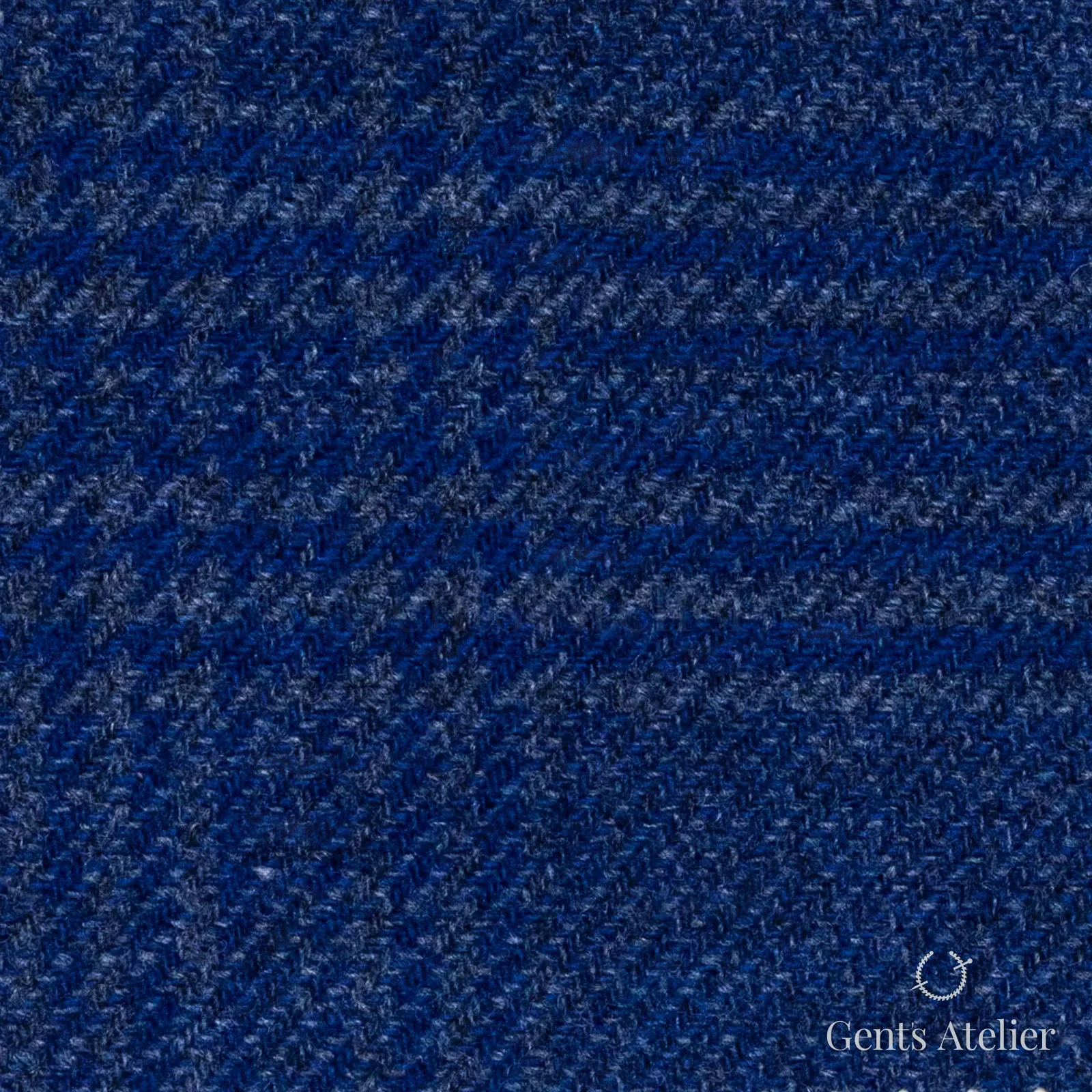 Костюмная ткань Marzoni 651 - 685 / 1500 — Синий / Синий, ёлочка, 90% шерсть, 10% кашемир