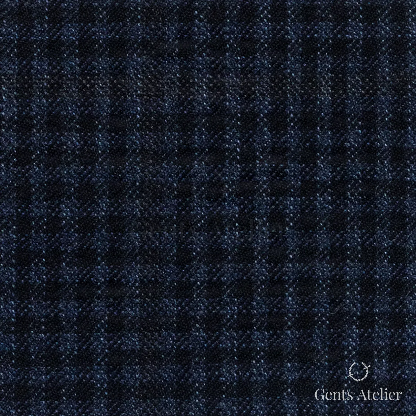 Костюмная ткань Marzoni 655 - 027 / 1200 — Тёмно-синий / Синий / Коричневый, оконная клетка, 95% шерсть, 5% кашемир