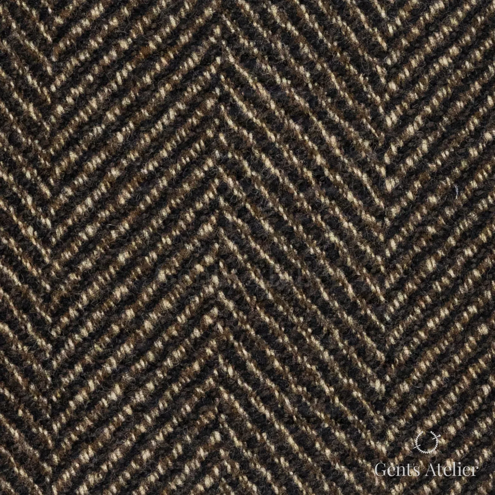 Костюмная ткань Marzoni 662 - 024 / 2200 — Коричневый, ёлочка, 90% шерсть, 10% кашемир
