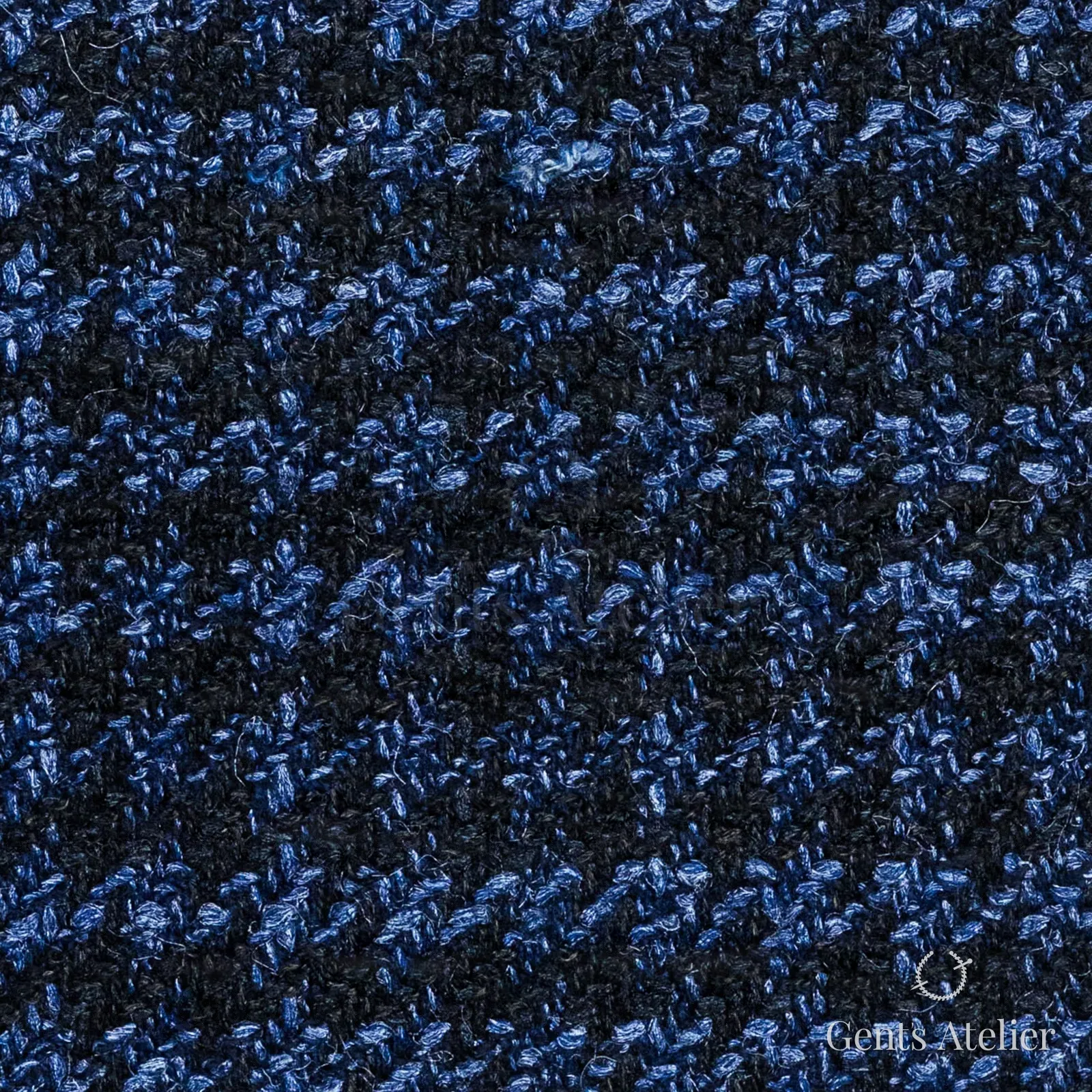 Костюмная ткань Marzoni 722 - 254 / 1300 — Чёрный / Синий, меланж, 88% шерсть, 12% шёлк