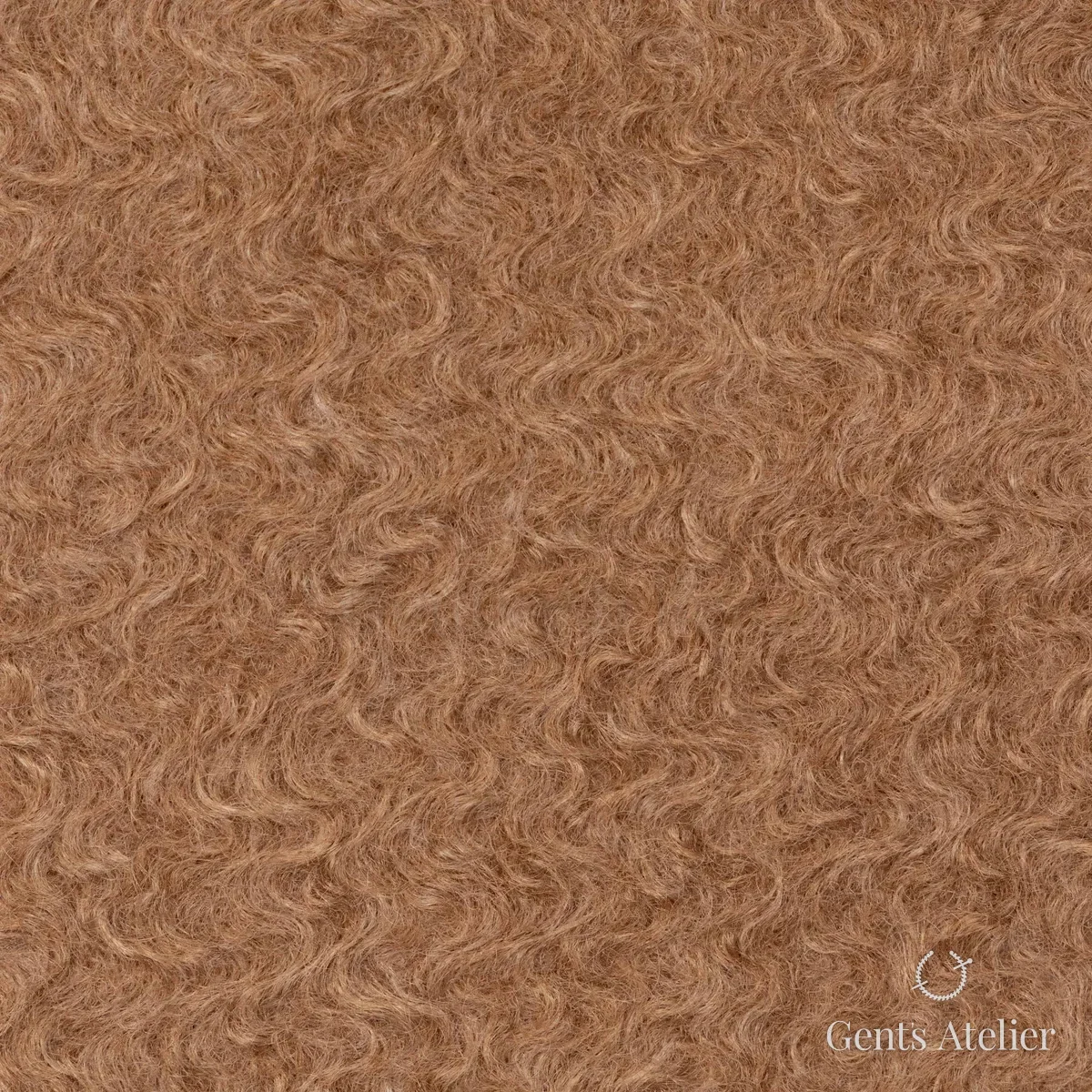 Пальто из Coatings TROC056 — тёплый карамельно-коричневый курчавый, 90% Полиэстер, 10% Шерсть