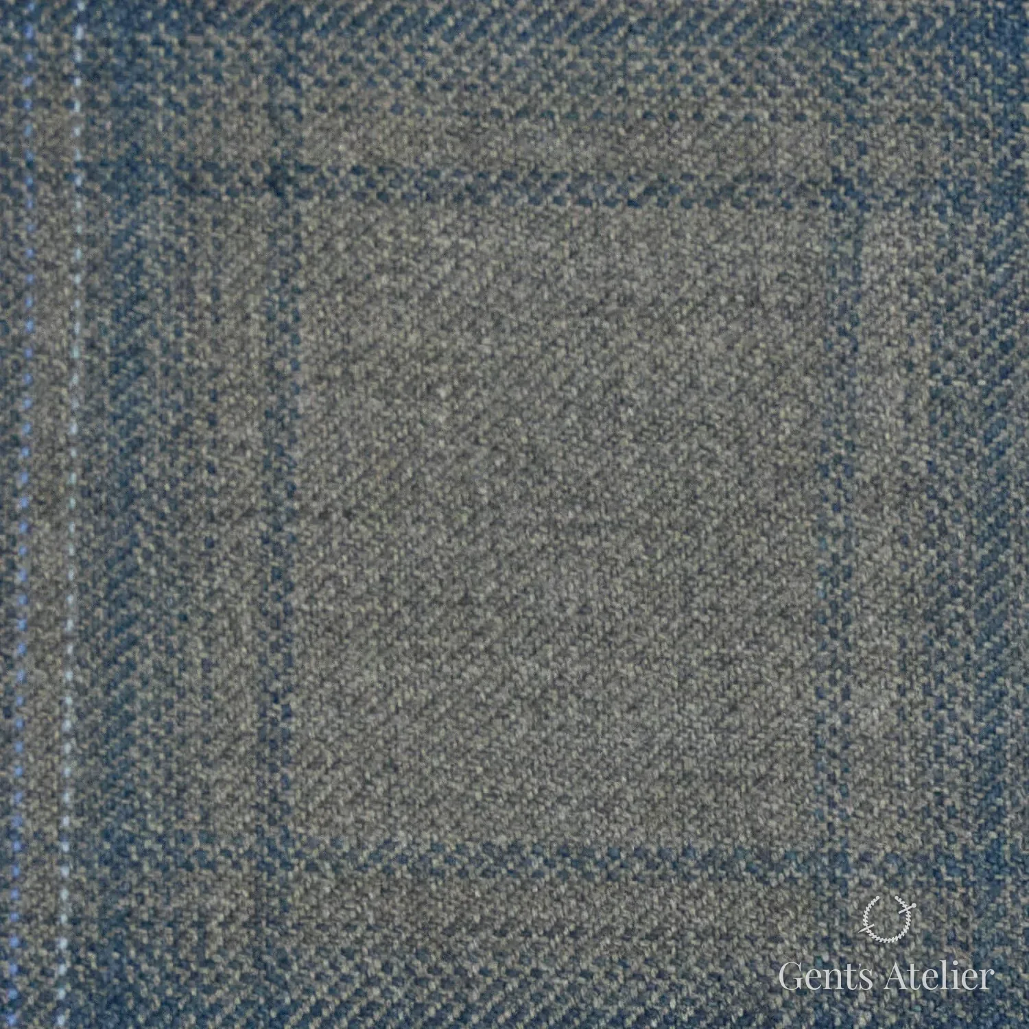 Костюм из Reda TTR3608 — серо-голубая клетка, 100% Шерсть