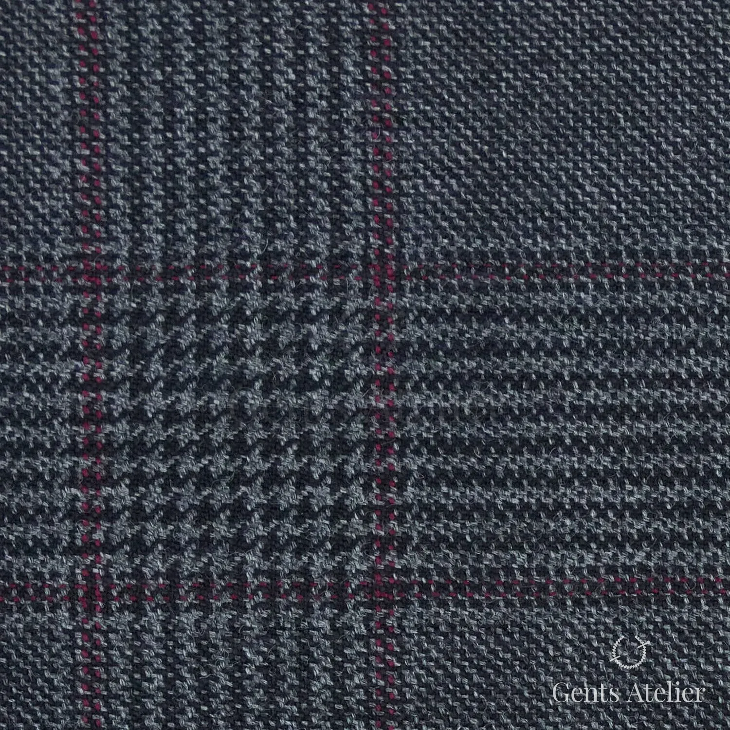 Костюм из Vitale Barberis Canonico TTV2598 — серый гленчек с бордовым, 100% Шерсть
