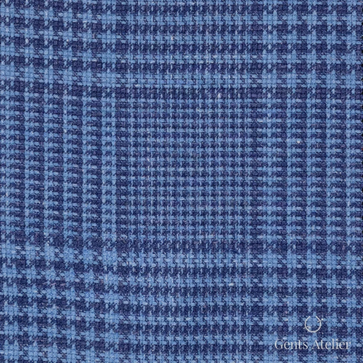 Костюм из Sienna JX4275 — синий глен-чек, васильковый с тёмно-синим, 80% Шерсть, 15% Лён, 5% Шёлк
