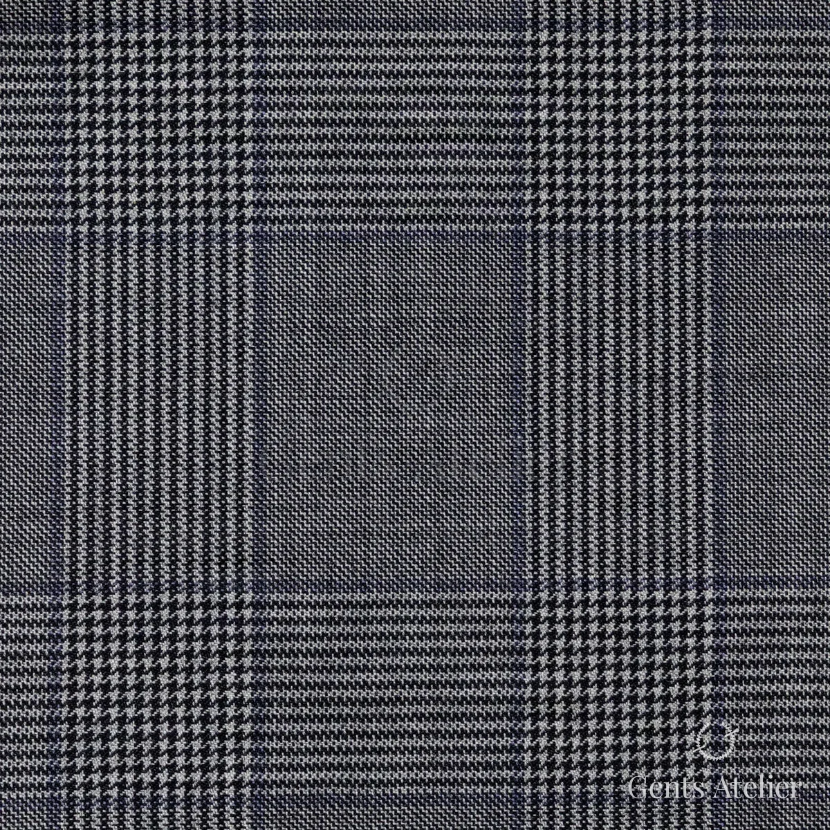 Костюм из Stylbiella 34781 — серый в чёрно-синюю клетку глен, 100%WO