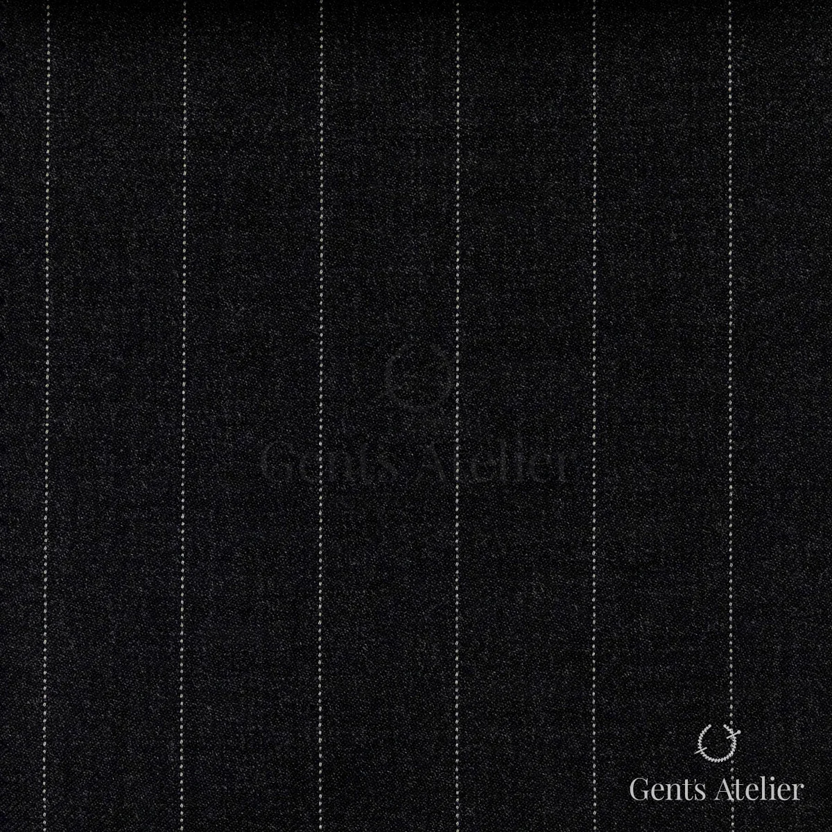 Костюм из Stylbiella 34813 — тёмно-синий, почти чёрный, в тонкую белую полоску, 100%WO