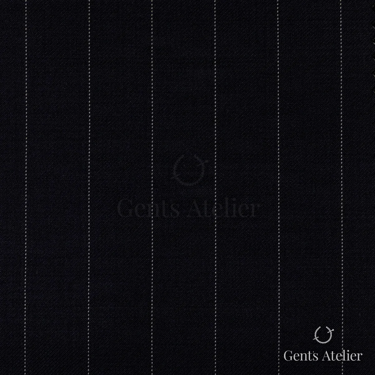 Костюм из Stylbiella 34814 — тёмно-синий, почти чёрный, в тонкую белую полоску, 100%WO