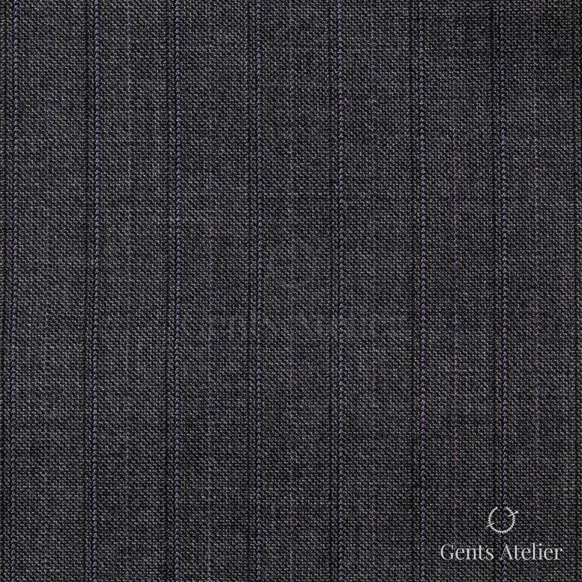 Костюм из Stylbiella 34818 — тёмно-серый в фиолетовую полоску, 100%WO