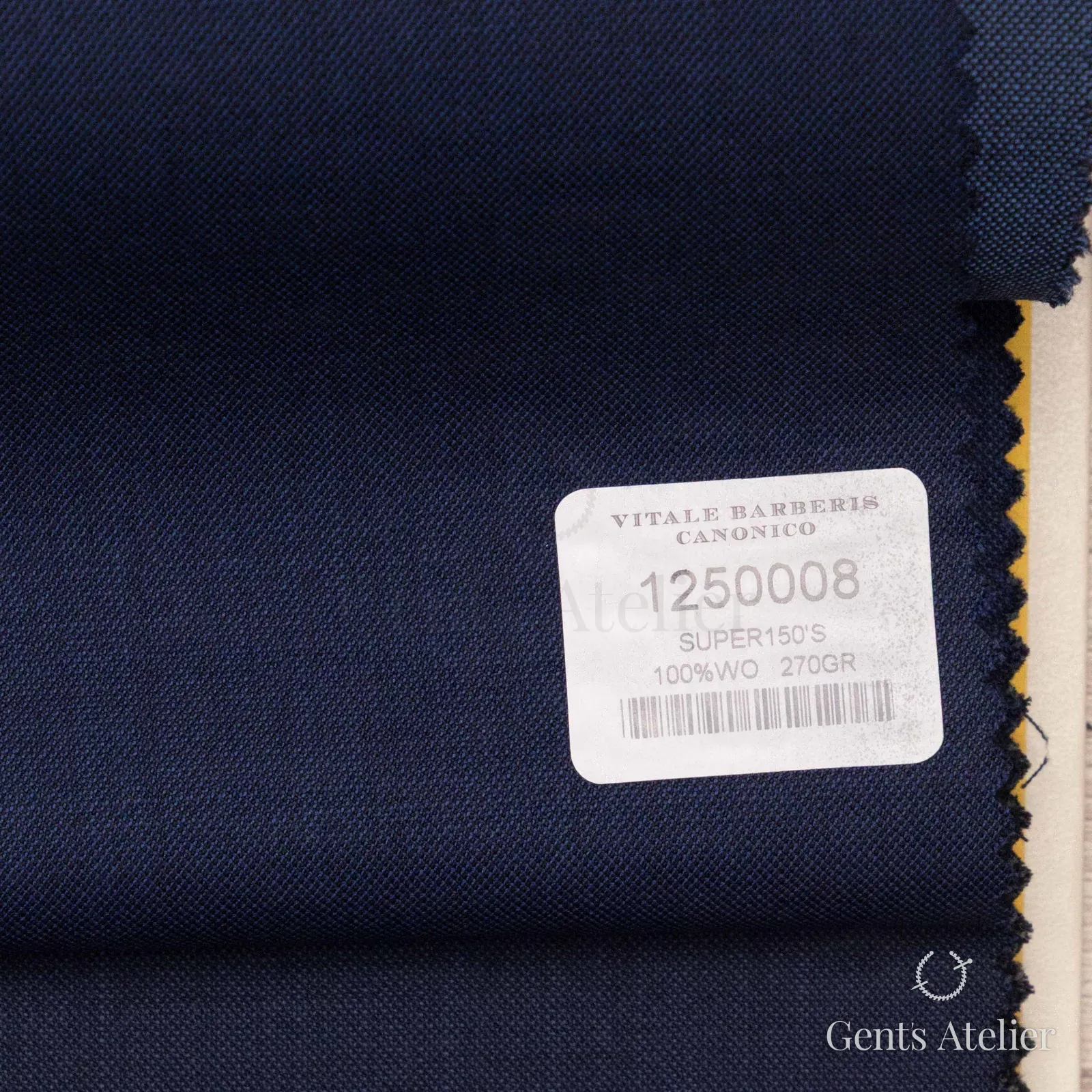 Образец ткани Vitale Barberis Canonico 1250008 с этикеткой, синий