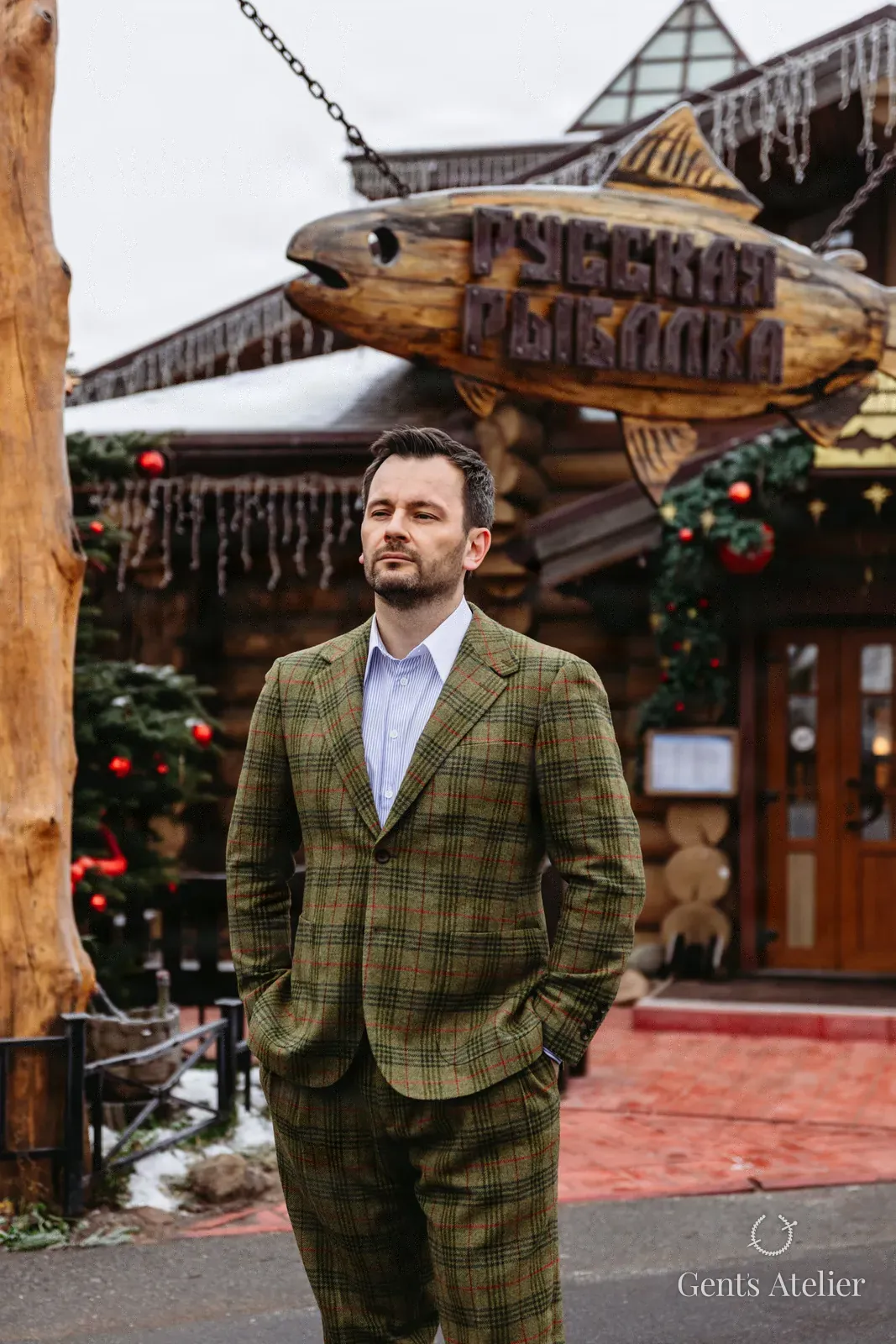 Пальто из твида Harris Tweed