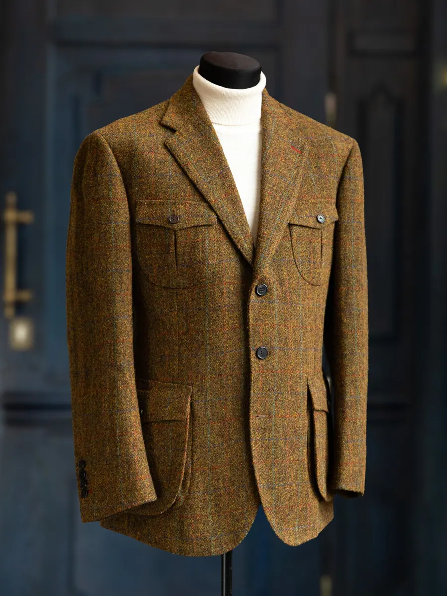 Зимний пиджак из твида Harris Tweed, Коричневый, фото 2