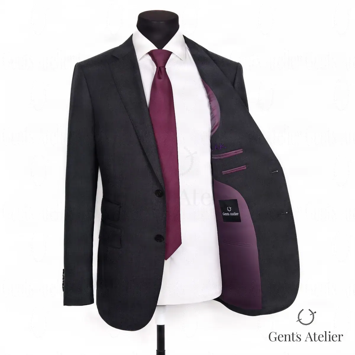 Черный костюм из шерсти Vitale Barberis Canonico, Чёрный, ткань Vitale Barberis Canonico
