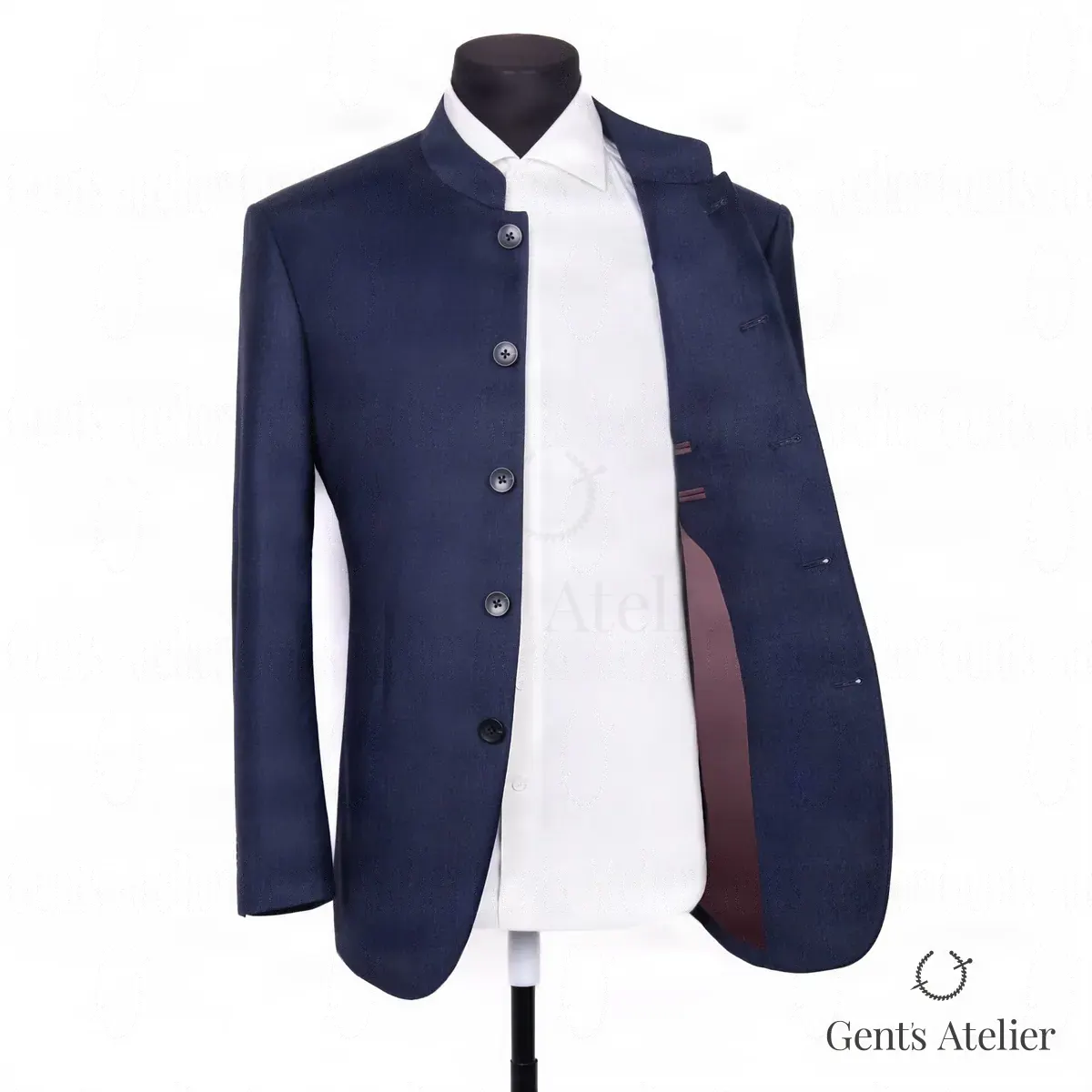 Френч из 100% шерсти, Синий, ткань Gent's Selection