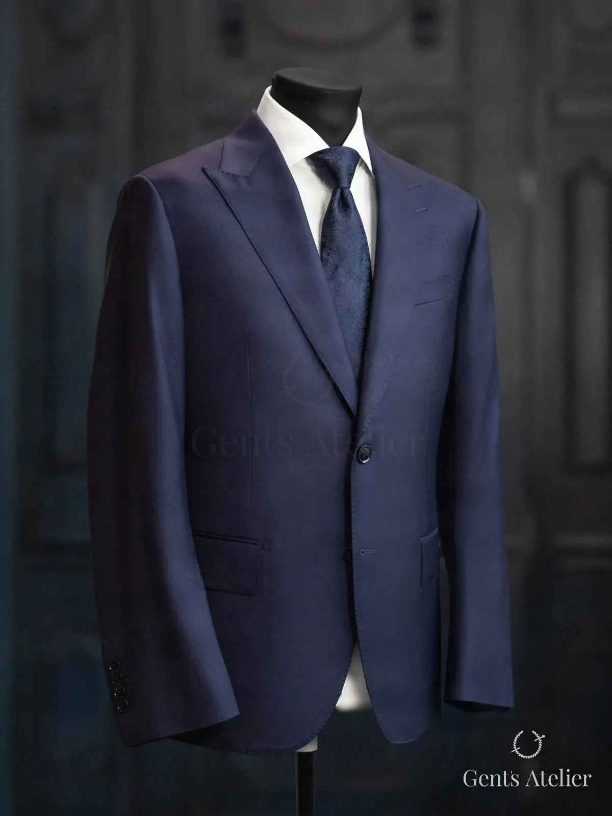 Костюм-двойка из 100% шерсти итальянского бренда Vitale Barberis Canonico, Синий, ткань Vitale Barberis Canonico