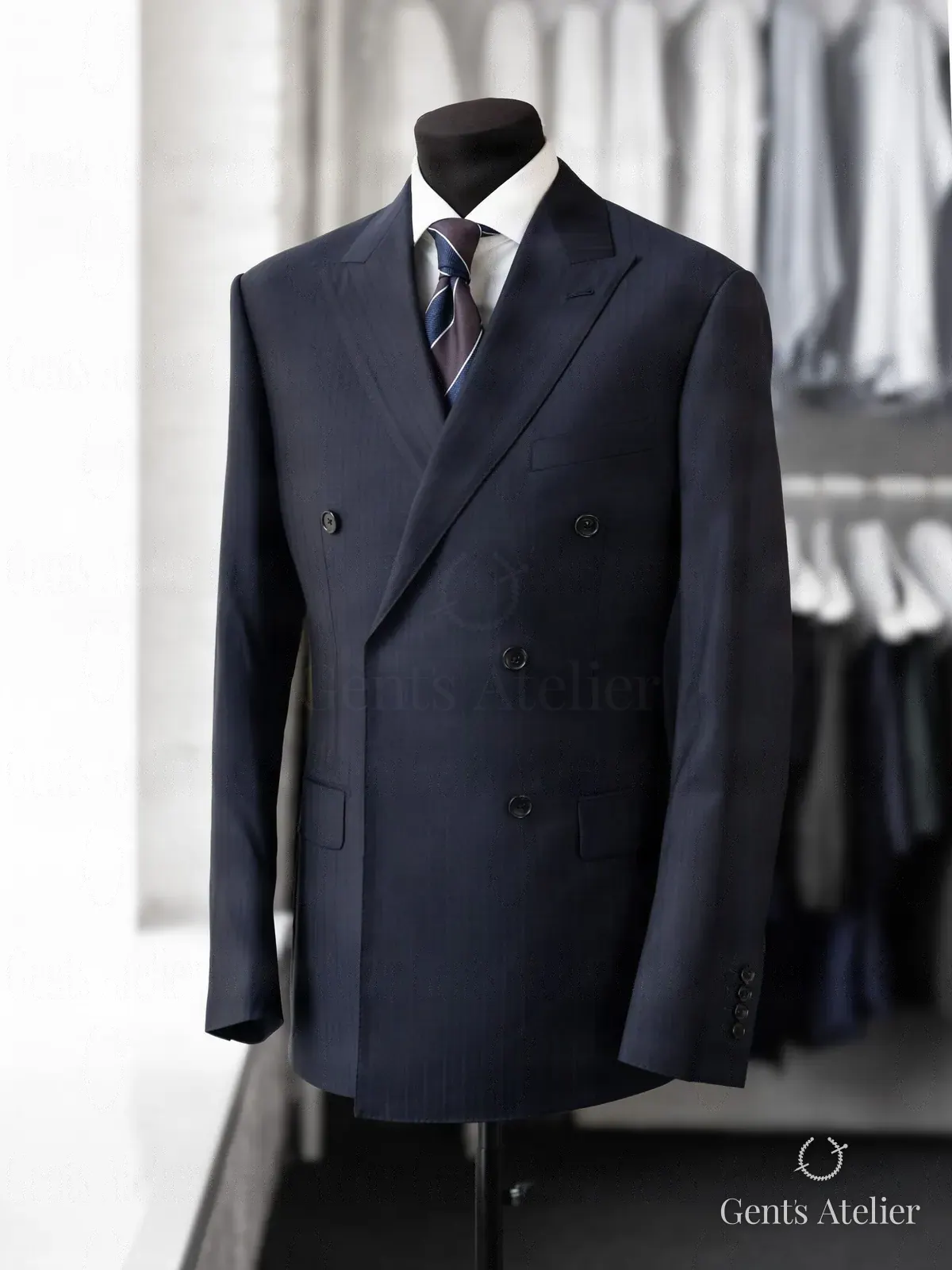 Костюм-двойка из австралийской шерсти Ermenegildo Zegna, Синий, ткань Ermenegildo Zegna, Шерсть