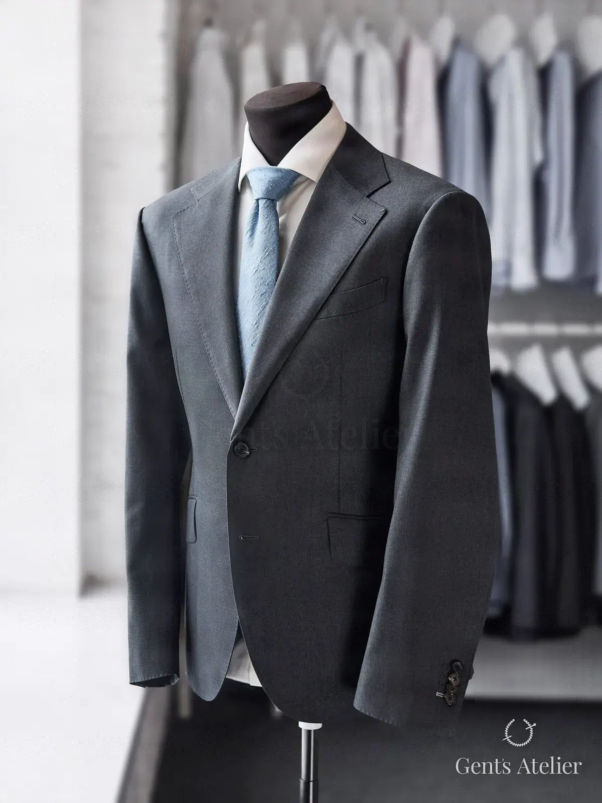 Серый костюм из шерсти Vitale Barberis Canonico, Серый, ткань Vitale Barberis Canonico, Шерсть