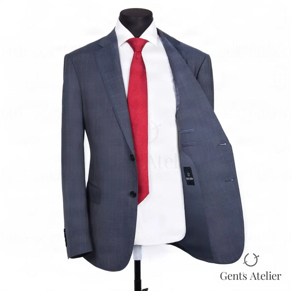 Синий костюм-двойка из ткани бренда Ermenegildo Zegna, Синий, ткань Ermenegildo Zegna