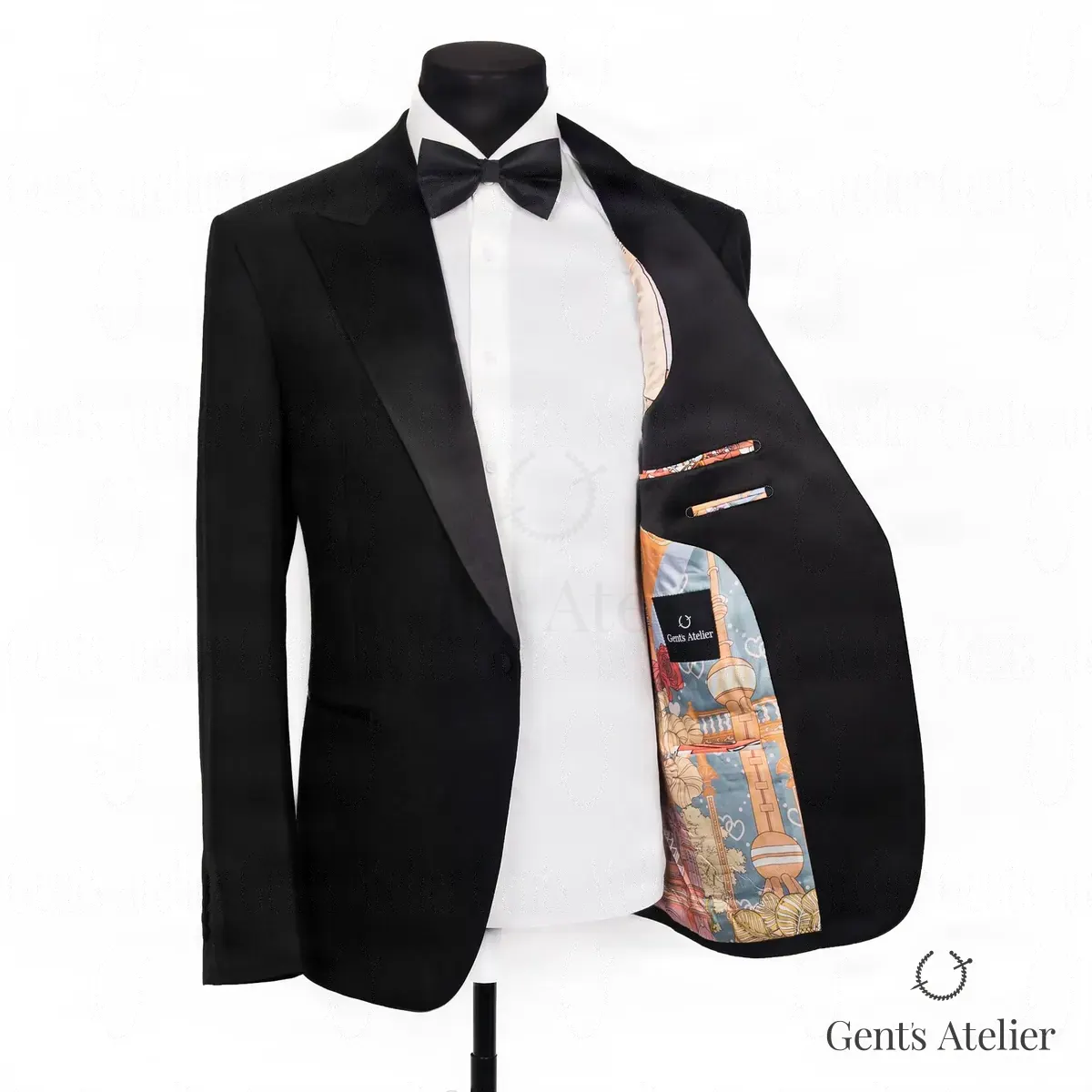 Смокинговый костюм из ткани Vitale Barberis Canonico, Чёрный, ткань Vitale Barberis Canonico